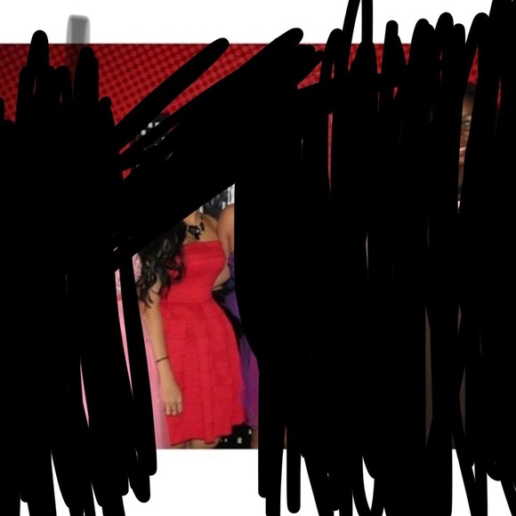 Red strapless tube dress - Picture 8 of 8